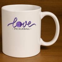 Wo Love Pickleball Pickleball 11oz C Handle Ceramic Mug