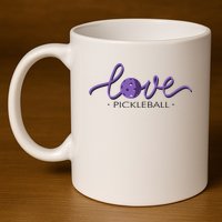 Wo Love Pickleball Pickleball 11oz C Handle Ceramic Mug