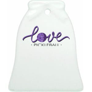 Wo Love Pickleball Pickleball Ceramic Bell Ornament