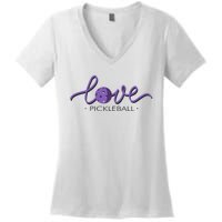 Wo Love Pickleball Pickleball Women's V-Neck T-Shirt