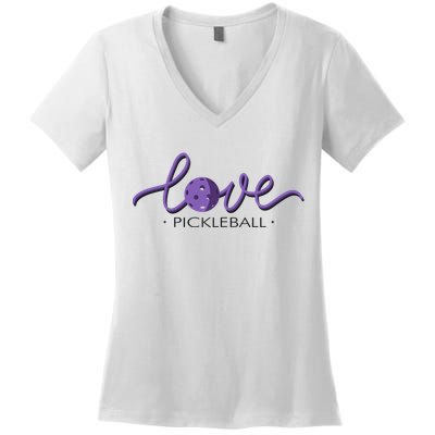 Wo Love Pickleball Pickleball Women's V-Neck T-Shirt