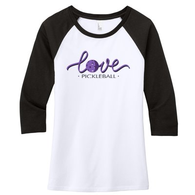 Wo Love Pickleball Pickleball Women's Tri-Blend 3/4-Sleeve Raglan Shirt