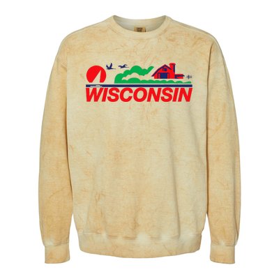 Wisconsin License Plate Colorblast Crewneck Sweatshirt