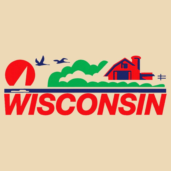Wisconsin License Plate Drawstring Bag