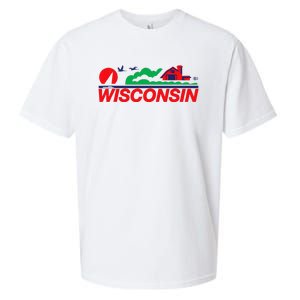 Wisconsin License Plate Sueded Cloud Jersey T-Shirt