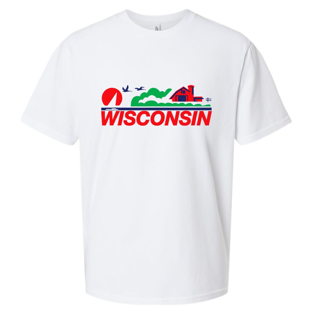 Wisconsin License Plate Sueded Cloud Jersey T-Shirt