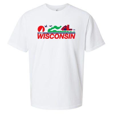 Wisconsin License Plate Sueded Cloud Jersey T-Shirt