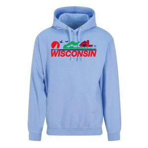 Wisconsin License Plate Unisex Surf Hoodie