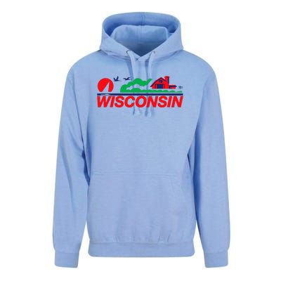 Wisconsin License Plate Unisex Surf Hoodie