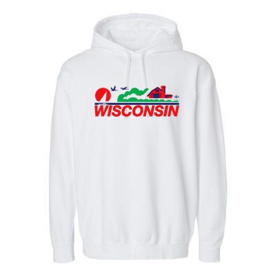 Wisconsin License Plate Garment-Dyed Fleece Hoodie