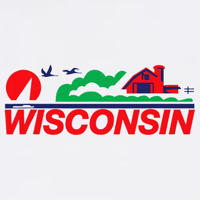 Wisconsin License Plate Button