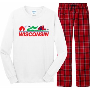 Wisconsin License Plate Long Sleeve Pajama Set