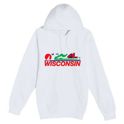 Wisconsin License Plate Premium Pullover Hoodie