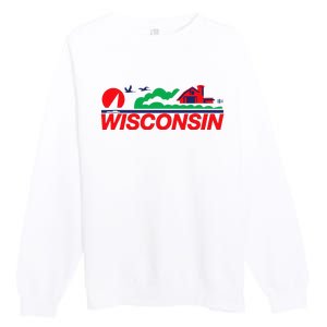 Wisconsin License Plate Premium Crewneck Sweatshirt