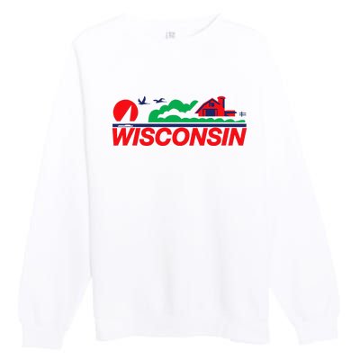 Wisconsin License Plate Premium Crewneck Sweatshirt