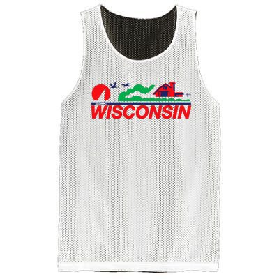 Wisconsin License Plate Mesh Reversible Basketball Jersey Tank