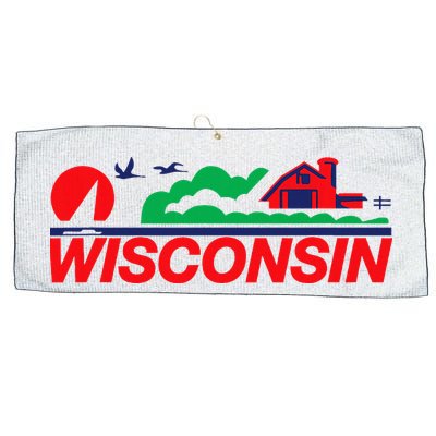 Wisconsin License Plate Large Microfiber Waffle Golf Towel