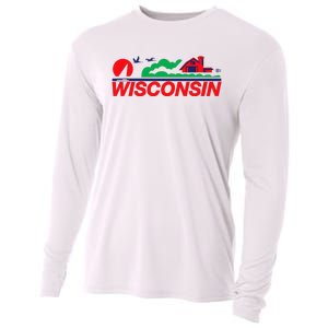 Wisconsin License Plate Cooling Performance Long Sleeve Crew