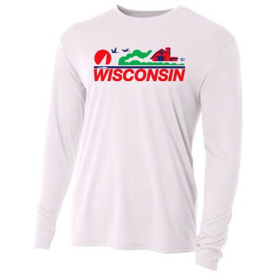 Wisconsin License Plate Cooling Performance Long Sleeve Crew