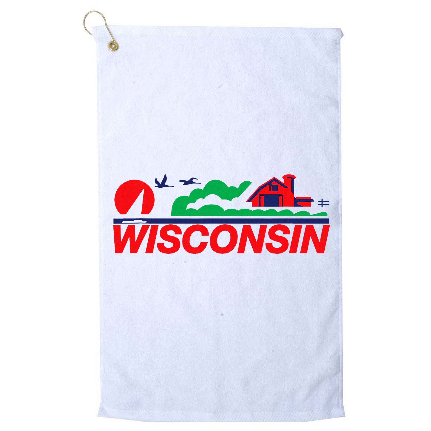 Wisconsin License Plate Golf Towel