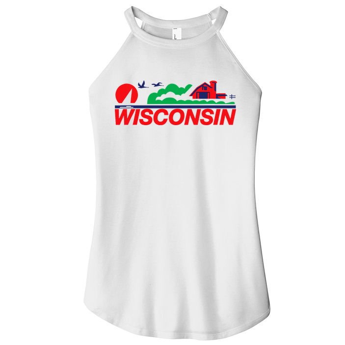 Wisconsin License Plate Women's Perfect Tri Rocker Tank