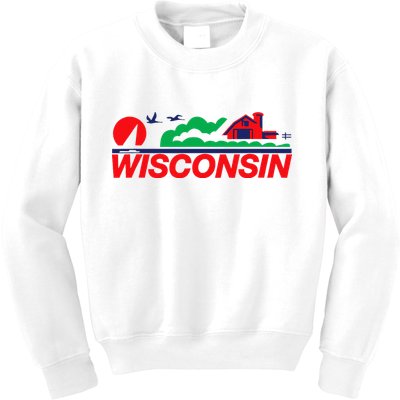 Wisconsin License Plate Kids Sweatshirt