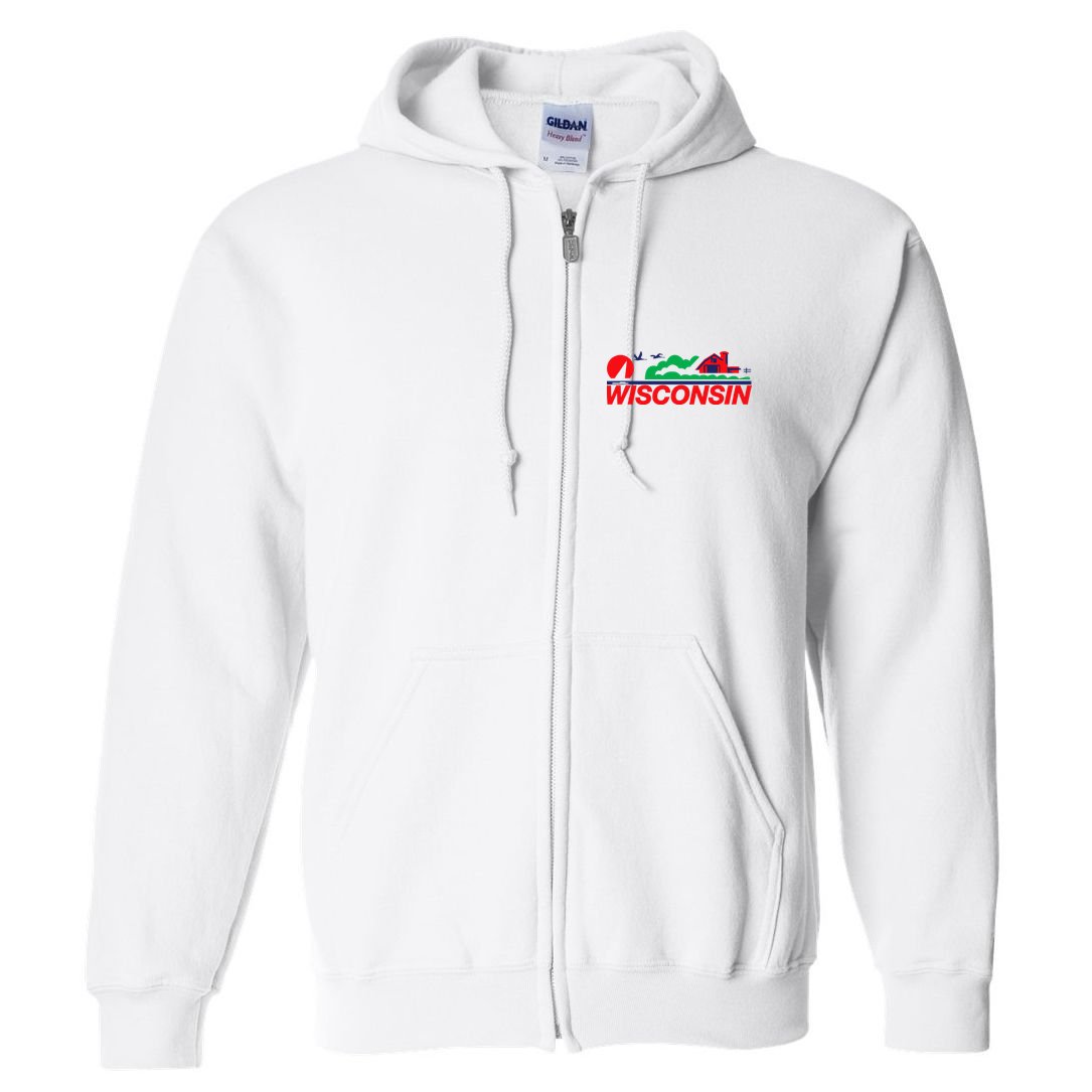 Wisconsin License Plate Full Zip Hoodie