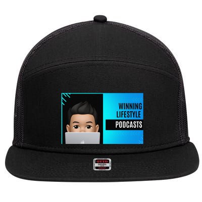 Winning Lifestyle Podcasts Sweat 7 Panel Mesh Trucker Snapback Hat