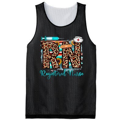 Western Leopard Print RN Registered Nurse Gifts Sunflowers Mesh Reversible Basketball Jersey Tank