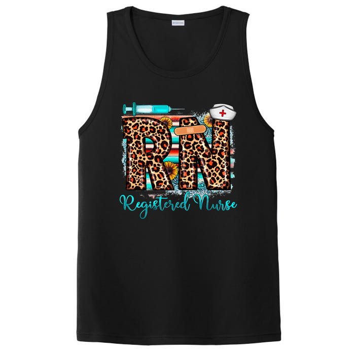 Western Leopard Print RN Registered Nurse Gifts Sunflowers PosiCharge Competitor Tank