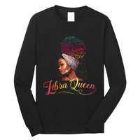 Wo Libra Queen Afro Wo September October Melanin Birthday Long Sleeve Shirt