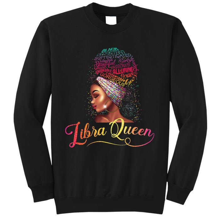 Wo Libra Queen Afro Wo September October Melanin Birthday Sweatshirt