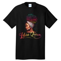 Wo Libra Queen Afro Wo September October Melanin Birthday Tall T-Shirt