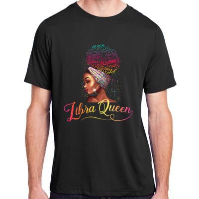 Wo Libra Queen Afro Wo September October Melanin Birthday Adult ChromaSoft Performance T-Shirt