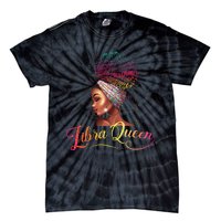 Wo Libra Queen Afro Wo September October Melanin Birthday Tie-Dye T-Shirt