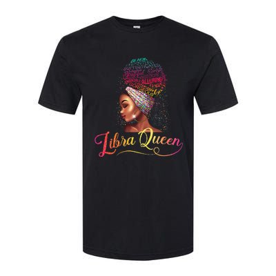 Wo Libra Queen Afro Wo September October Melanin Birthday Softstyle CVC T-Shirt