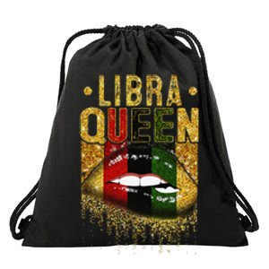 Wo Libra Queen Birthday African Black Drawstring Bag