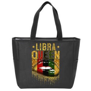 Wo Libra Queen Birthday African Black Zip Tote Bag