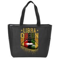 Wo Libra Queen Birthday African Black Zip Tote Bag