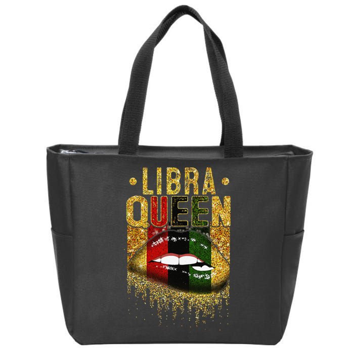 Wo Libra Queen Birthday African Black Zip Tote Bag