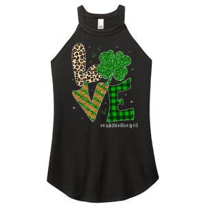 Womens Love Radiation Therapist Life Leopard Saint Patrick's Day Women's Perfect Tri Rocker Tank