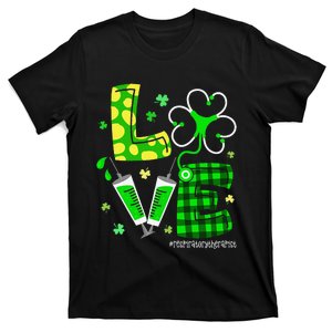 Womens Love Respiratory Therapist Life Saint Patrick's Day Shamrock T-Shirt