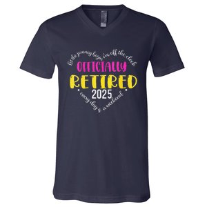 Women Ly Retired 2025 Heart V-Neck T-Shirt