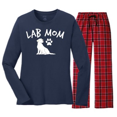 Womens Labrador Retriever Lab Mom Dog Puppy Pet Lover Gift Women's Long Sleeve Flannel Pajama Set 