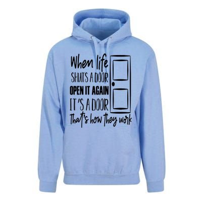 When Life Shuts A Door Loving Family Unisex Surf Hoodie