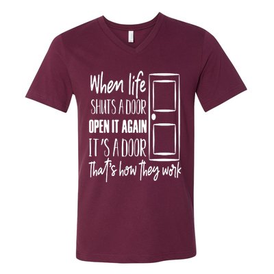 When Life Shuts A Door V-Neck T-Shirt