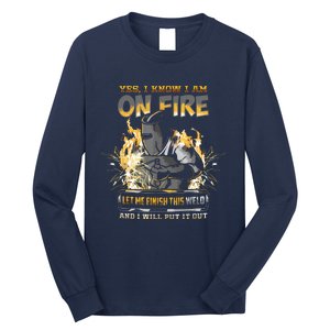 Welder Long Sleeve I Know I'm On Fire Funny Long Sleeve Shirt