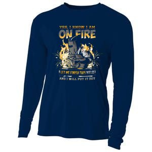 Welder Long Sleeve I Know I'm On Fire Funny Cooling Performance Long Sleeve Crew