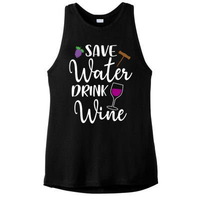 Wine Lover Save Water Wine Ing Quote Winery Gift Ladies PosiCharge Tri-Blend Wicking Tank