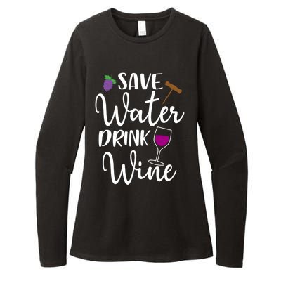 Wine Lover Save Water Wine Ing Quote Winery Gift Womens CVC Long Sleeve Shirt